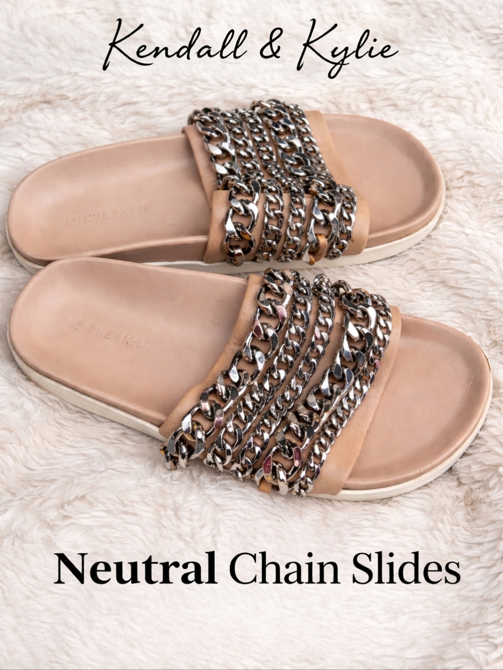 Kendall & Kylie neutral chain slides 7.5‎